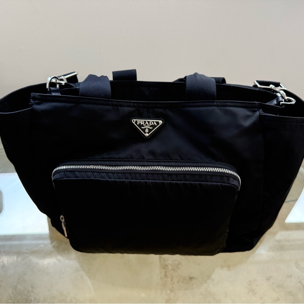 Prada Black Nylon Tote Bag